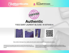 Load image into Gallery viewer, Authentic Yves Saint Laurent Womens Purple Long Sleeve Blouse Top Size Small