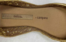 Load image into Gallery viewer, Melissa + Campana Girls Zig Zag Dark Golden Round Toe Slip-On Ballet Flats Sz 3