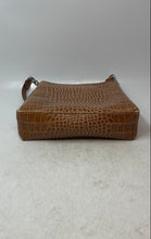 Load image into Gallery viewer, Liz Claiborne Womens Brown Alligator Embossed Leather Shoulder Handbag