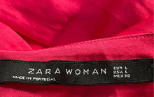 Load image into Gallery viewer, Zara Womens Pink Ruffle Sleeve V-Neck Pullover Casual Blouse Top Size Large