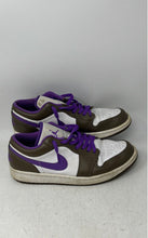 Load image into Gallery viewer, Nike Mens Air Jordan 1 Low 553558-215 White Brown Purple Sneakers Shoes Sz 10.5