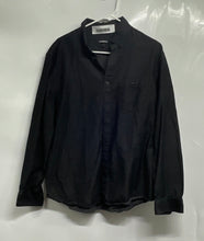 Load image into Gallery viewer, Express Mens Black Cotton Long Sleeve Collared Button-Up Shirt Size Large