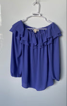 Load image into Gallery viewer, Michael Kors Womens Purple Long Sleeve Blouse Top Size Medium