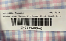 Load image into Gallery viewer, Pronto Uomo Mens Light Blue Pink Gingham Classic Fit Dress Shirt 34/35 With Tags