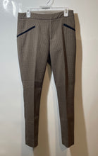 Load image into Gallery viewer, Zara Basic Womens Brown Plaid Flat Front Skinny Leg Dress Pants Size Medium