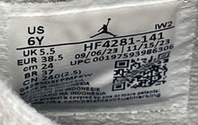 Load image into Gallery viewer, Nike Boys Air Jordan 4 HF4281-141 White Blue Sneakers Shoes Size 6Y No Laces