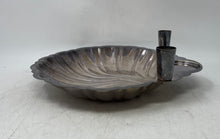 Load image into Gallery viewer, Silver-Tone Shell Shaped Dish Serving Tray With Candle Holders Collectible