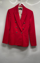 Load image into Gallery viewer, Zara Womens Bright Red Long Sleeve Double Breasted 6-Button Blazer Size S