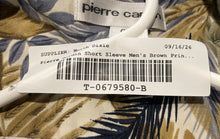 Load image into Gallery viewer, Pierre Cardin Mens Brown Palm Tree Print Short Sleeve Button-Up Shirt Size S