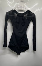 Load image into Gallery viewer, Zym Womens Black Long Sleeve Crew Neck Bodysuit Blouse Top Size 140 With Tag