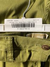 Load image into Gallery viewer, Michael Kors Womens Green Flat Front Pockets Straight Leg Cargo Pants Size 16