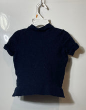 Load image into Gallery viewer, Hugo Boss Girls Blue Short Sleeve Mock Neck Knitted Blouse Top Size XS