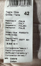 Load image into Gallery viewer, Peserico Womens Beige Flat Front Pockets Straight Leg Cropped Pants Size 42