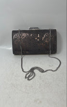 Load image into Gallery viewer, Dune Womens Gray Animal Print Inner Pockets Chain Strap Shoulder Clutch Purse