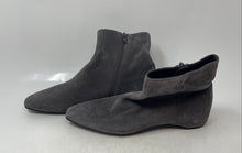 Load image into Gallery viewer, Italeau Womens Gray Suede Round Toe Side Zip Ankle Booties Size EU 39