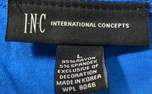 Load image into Gallery viewer, INC International Concepts Womens Blue Long Sleeve Pullover Blouse Top Size L