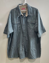 Load image into Gallery viewer, Wrangler Mens Gray Cotton Short Sleeve Collared Pockets Button-Up Shirt Size 3XL