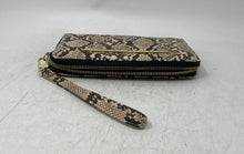Load image into Gallery viewer, Steve Madden Womens Beige Brown Snakeskin Print Zip-Around Wristlet Wallet