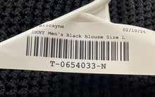 Load image into Gallery viewer, DKNY Womens Black Short Sleeve Open Stitch Pocket Pullover Sweater Size Large