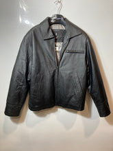 Load image into Gallery viewer, Joshua Ross Mens Black Leather Collared Long Sleeve Full-Zip Jacket Size M