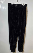 Load image into Gallery viewer, Zara Womens Black Velvet Elastic Waist Tapered Leg Jogger Pants Size S