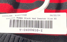 Load image into Gallery viewer, Express Womens Black Red Striped Long Sleeve Knit Pullover Sweater Size XS