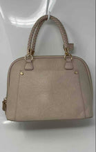 Load image into Gallery viewer, Authentic Madison West Womens Beige Bottom Studs Satchel Purse Stained