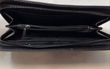 Load image into Gallery viewer, Aldo Womens Black Croc Embossed Faux Leather Credit Card Zip-Around Wallet