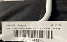Load image into Gallery viewer, Karl Lagerfeld Paris Womens Black Long Sleeve Front Pockets Full-Zip Jacket Sz M