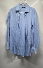 Load image into Gallery viewer, Hugo Boss Mens Blue Cotton Long Sleeve Slim Fit Formal Dress Shirt Size 16