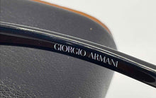 Load image into Gallery viewer, Authentic Giorgio Armani Women's Gunmetal Black Crystal Logo Shield Sunglasses