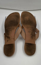 Load image into Gallery viewer, Authentic Tory Burch Womens Monroe Beige Monogram Thong Sandals Size 9 M Stained