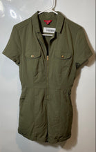 Load image into Gallery viewer, Guess Womens Green Short Sleeve Front Zipper Utility One-Piece Romper Size S