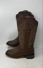 Load image into Gallery viewer, Rollda Womens NZX36 Brown Square Toe Pull-On Cowgirl Western Boots Size 9.5