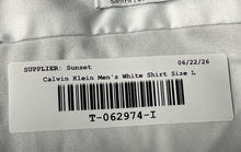 Load image into Gallery viewer, Calvin Klein Mens White Wrinkle Free Slim Fit Flex Collar Dress Shirt Size L