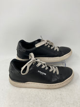 Load image into Gallery viewer, Coach Womens Clip CQ651 Black White Low Top Lace-Up Sneaker Shoes Size 6.5B