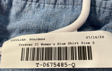 Load image into Gallery viewer, Forever 21 Womens Blue Long Sleeve Spread Collar Button-Up Shirt Size S