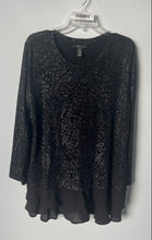 Load image into Gallery viewer, Style & Co. Womens Black Printed Long Sleeve Ruffle Hem Tunic Top Size XL w/ Tag