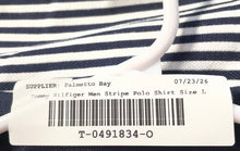 Load image into Gallery viewer, Tommy Hilfiger Mens White Black Striped Short Sleeve Collared Polo Shirt Size L