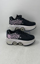 Load image into Gallery viewer, Unbranded Womens Black Pink 2-In-1 Retractable Roller Skates Sneaker Shoes EU 35