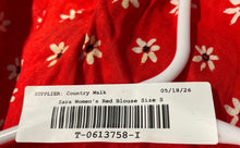 Load image into Gallery viewer, Zara Womens Red Long Sleeve Front Self-Tie Cropped Blouse Top Size Small