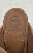 Load image into Gallery viewer, Authentic Tory Burch Womens Brown Suede Embroidered Block Mule Heels Sz 6M Worn
