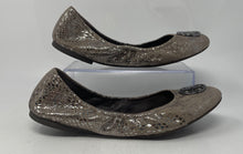 Load image into Gallery viewer, Authentic Tory Burch Womens Metallic Beige Snakeskin Ballet Flats Size 9.5M Worn
