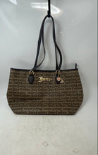 Load image into Gallery viewer, Juicy Couture Womens Brown Monogram Print Shoulder Double Handle Tote Bag
