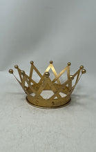 Load image into Gallery viewer, Golden Tone Decorative Criss Cross Lattice Design Collectible Crown Figurine