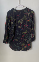 Load image into Gallery viewer, Zara Womens Multicolor Floral Long Sleeve Henley Neck Blouse Top Size XS