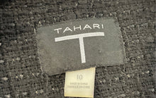 Load image into Gallery viewer, T Tahari Womens Black Tweed Pockets Long Sleeve Button Front Jacket Size 10