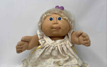 Load image into Gallery viewer, Cabbage Patch Kids Plush Blonde Hair Blue Eyes Floral Dress Toy Doll