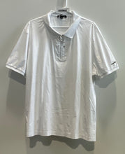 Load image into Gallery viewer, Karl Lagerfeld Mens White Cotton Short Sleeve 1/4 Zip Polo Shirt Size XXL
