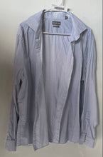 Load image into Gallery viewer, Michael Kors Mens Blue White Geometric Long Sleeve Slim Fit Dress Shirt Size XL